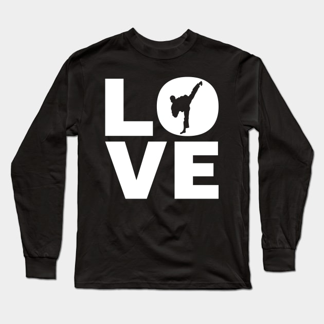 Love Taekwondo Gift For Martial Artists Long Sleeve T-Shirt by OceanRadar